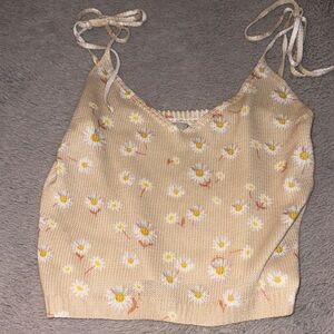 Papaya Cream Floral Knit Camisole